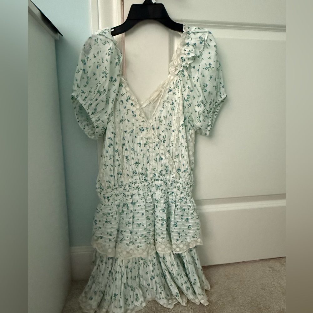 LoveShackFancy White and Blue Lace Dress